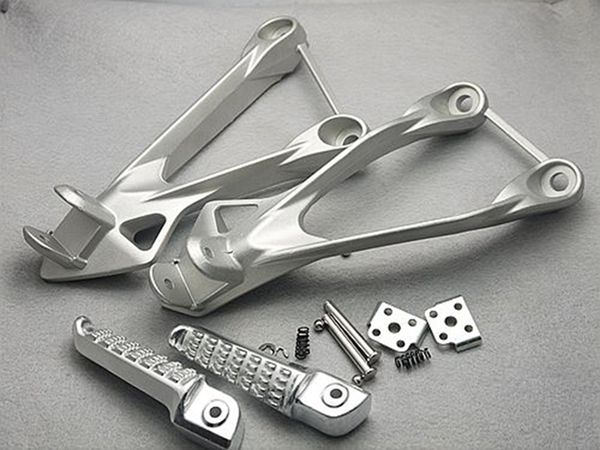 

silver rear rider foot pegs footrest&bracke for zx6r 2005-2008 2006 2007