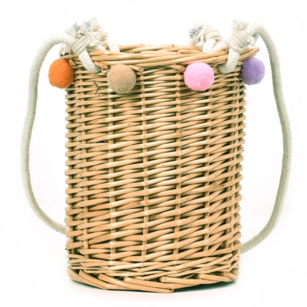 

tide new fashion weaving small fresh fairy wild holiday travel cylinder bag