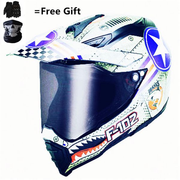 

dot usa sdu helmet for dirtbike atv motocross mx offroad motorcyle street bike snowmobile helmet with visor (medium, s