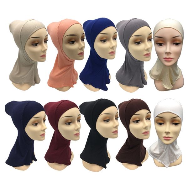 

women scarf inner hijabs islamic neck cover bonnet full cover inner hijab cap lady headwear bone bonnet muslim hijab, Red