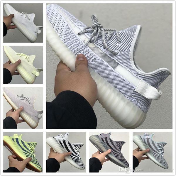 

2019 black non reflective new kange west static butter sesame beluga 2.0 cream white zebra bred stripe men women running shoes