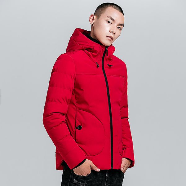 

men nylon padding puffer jacket winter slim hodded clothing, Tan;black
