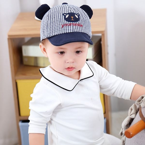 

2020 spring summer children's hat baby sun hat cartoon baby sun, Blue;gray