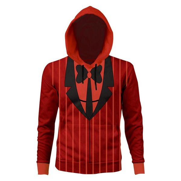

hazbin  cospaly alastor hoodie sweatshirt 3d print pullover hoody coat cardigan streetwear, Black