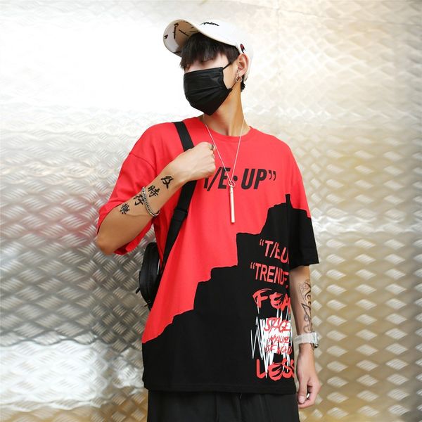 

fashion t shirt men letter printed cotton casual t-shirt homme streetwear men 2019 harajuku tee shirt fashion short sleeve, White;black