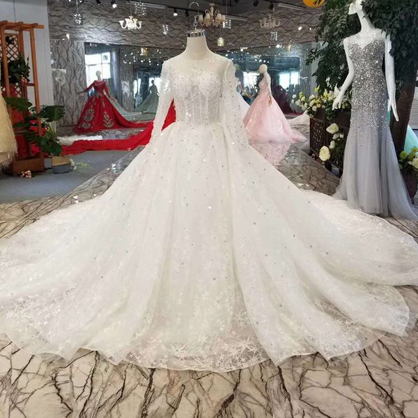 

сексуальная прозрачная аппликация свадебное платье иллюзия o-образным вырезом с длинным рукавом тюль блестящий свадебное платье кружева с по, White