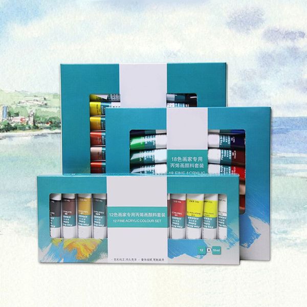 

gift sets 24 colors 10ml tube acrylic paint set art painting drawing tools for kids diy water-resistant
