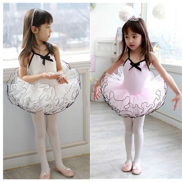 

stage wear girl ballet dance dress summer cotton sling gymnastics skirt performance cute lace princess tutu, Black;red