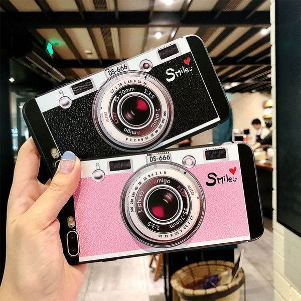 

one-piece relief creative camera modeling tpu phone case for iphone6 6s 7 7p 8 8p x xr xsmax