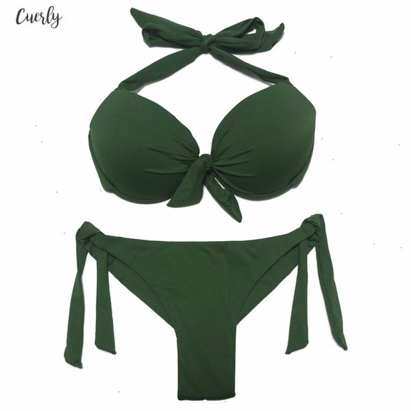 

2020 bikini solid swimsuits women push up bikini set brazilian cut classic bottom bathing suits plus size bikinis swimwear, White;black