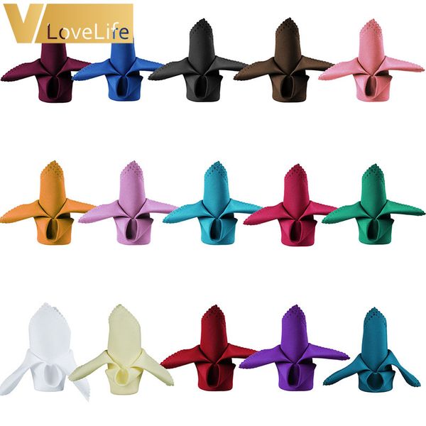 

10pcs 18"x18" linen polyester napkins decorated napkin cotton handkerchief wedding home decoration event party l supplies