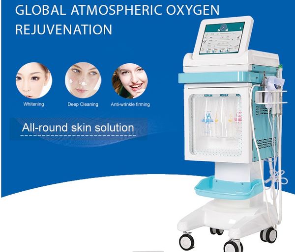 

oxygen jet 5 in 1 skin whitening anti aging wrinkle oxygen facial massage machine with oxygen rf ultrasonic beauty equipment, Black;white