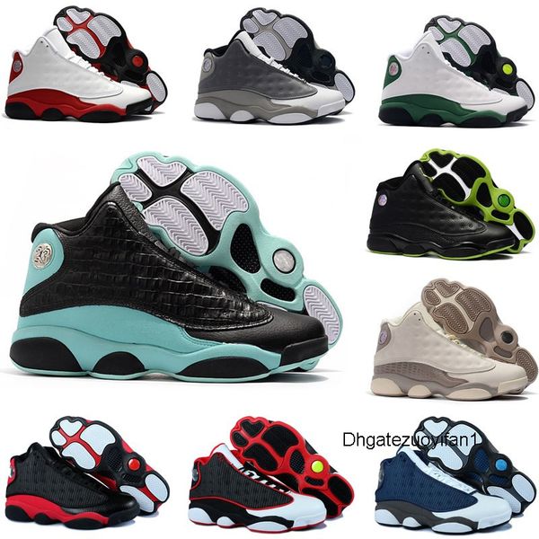 

13s острова зеленый разводят mens basketball обувь 13 чикаго flint темно-синий прохладный серый черный кот мужчины женщины спортивная обувь