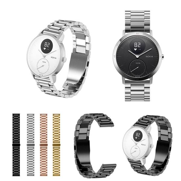 

stainless steel quick release wrist bands belt watch strap for nokia withings steel hr cgu 88, Black;brown