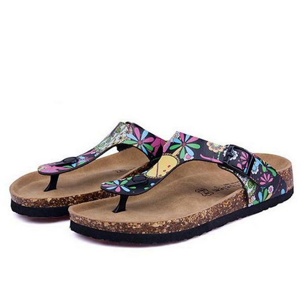 

новый пляж пробковые шлепанцы тапочки 2020 повседневное лето женщины смешанный цвет на открытом воздухе сандалии плоская обувь бесплатная до, Black