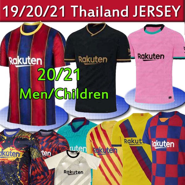 

fc barcelona soccer jersey 2020 messi griezmann de jong 19 20 21 camiseta de futbol ansu fati maillots de football shirt men kids kit camisa, Black;yellow