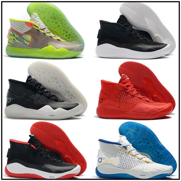 

new new kevin durant xii kd 12 sports kids basketball shoes for mens qaulitys triple black red 12s sports sneakers trainers