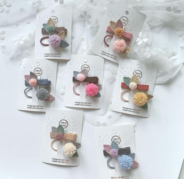 

2019 new fashion hairpins solid felt leaf hair clips kids elastic hair bands princess winter headware girls accessories, Slivery;white