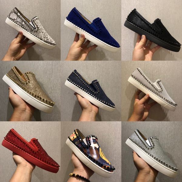 

дизайнер spike носок мужчина кроссовки красного цвета flat ботинки donna резиновых ботинки женщины красный bottom шип дорогой обувь плоские, Black