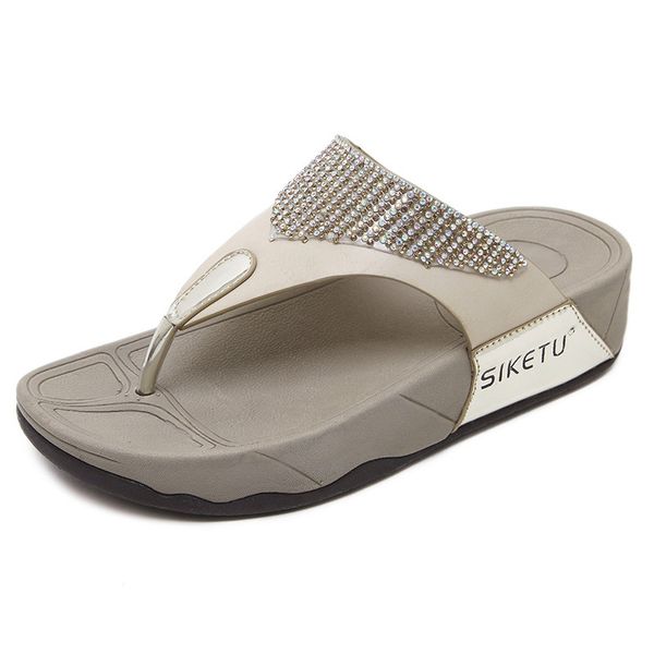 

2019 summer women shoes fashion soft women's slippers diamond non-slip comfortable plus size woman slippers female sandals, Black