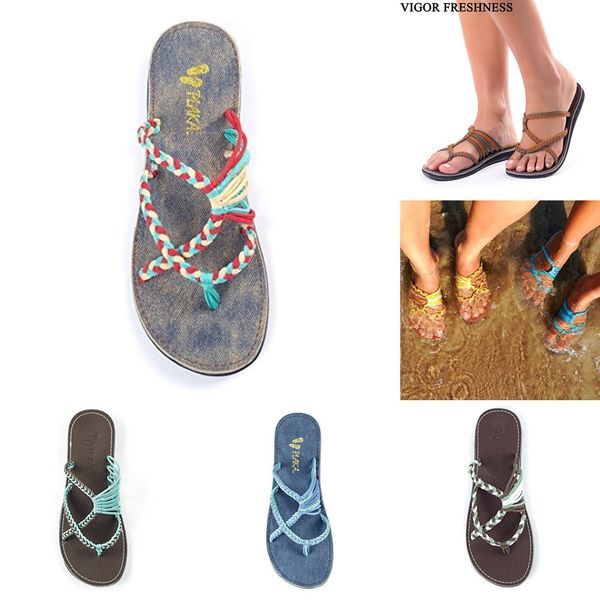 

vigor freshness women flat sandals summer shoes woman sandals low heel plus sizes flip flops beach shoes zapatos mujer wy68, Black