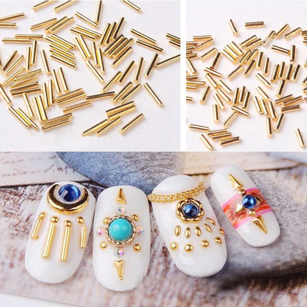 

20 шт / много nail art metal strip diy art nail аксессуары украшения ювелирных изделий 3d золото серебро металл trick инструмент, Silver;gold