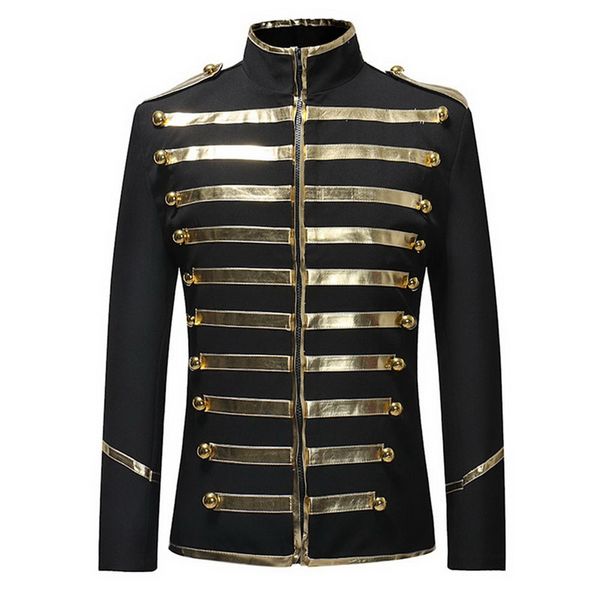

mjartoria men suit jacket court dress performence men's tuxedo show sequins silver-white mens blazer jacket single breasted, Black;brown