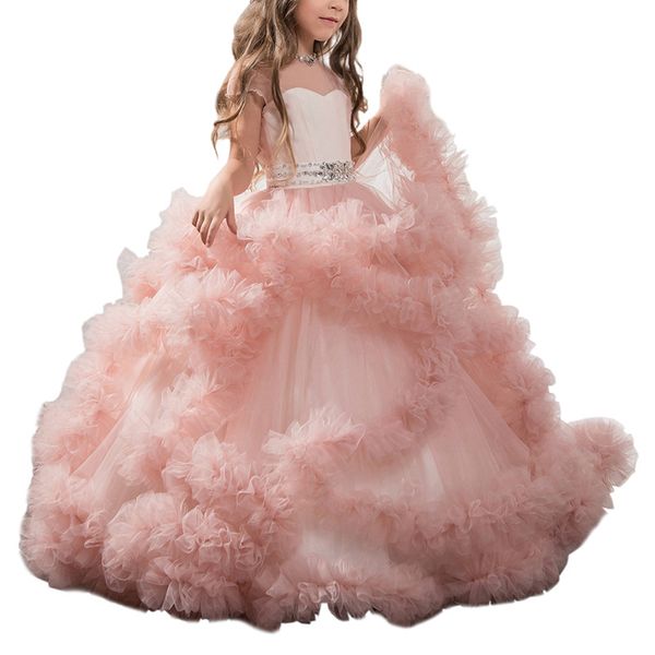 

kids baby flower girl wedding evening dress mopping long dress girls tutu party wedding bridesmaid princess, Red;yellow