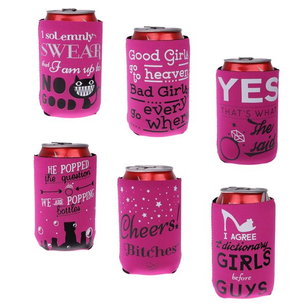 

6pcs stubby beer tin can cooler sleeve hen night girls party
