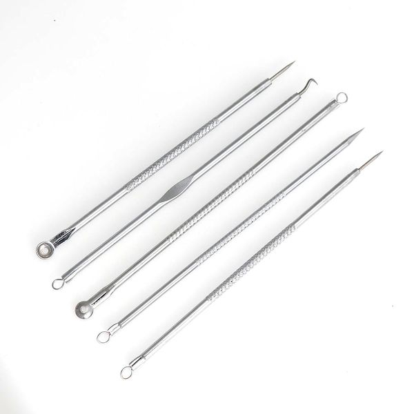 

5pcs/set stainless steel acne needle blackhead comedone acne removable blemish pimple extractor tool opp packing