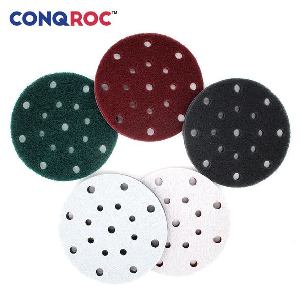

10pcs 150mm 6 inch scouring discs hook loop 17 holes scouring pads grout power scrubber cleaning sanding rust remover