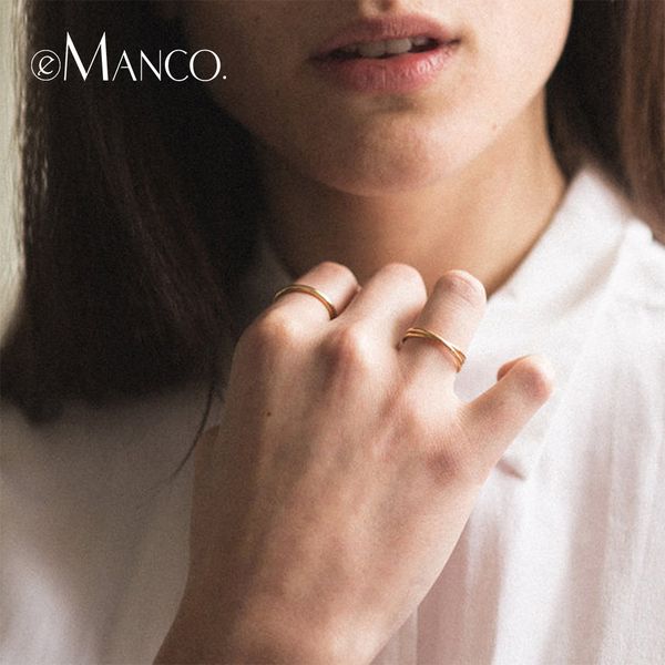 

e-manco double cross circle rings 925 silver simple round circle party rings golden color round fine jewelry for women, Golden;silver