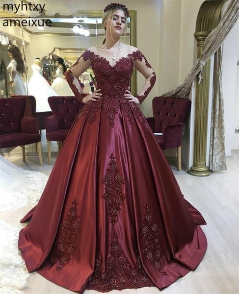

cinderella red v-neck long plus size evening gown dresses for 2019 women sleeves a-line satin lace applique crystal beading, White;black