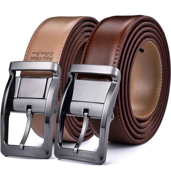 

men's reversible classic dress belt italian leather 85cm to 160cm rotating buckle by beltox fine, Black;brown