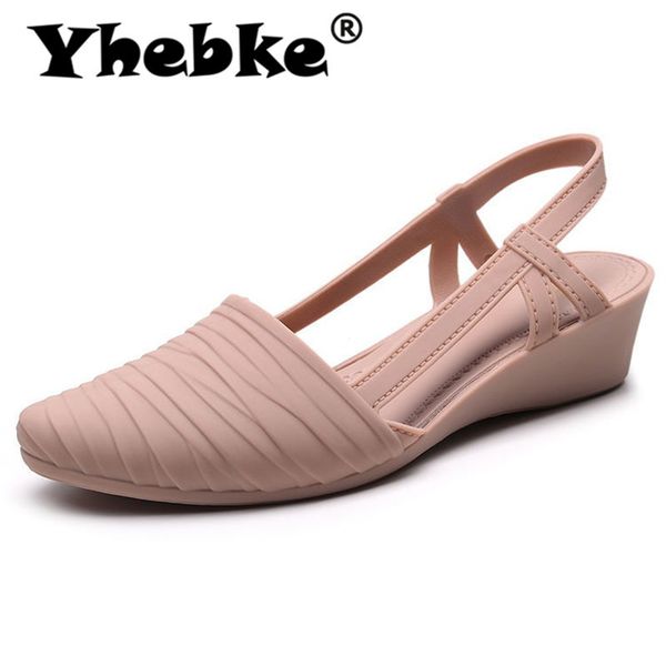 

2020 женщины сандалии женщины насосы острым носом желе обувь мягкая подошва низкий каблук сандалии daily street пляж открытый повседневная о, Black