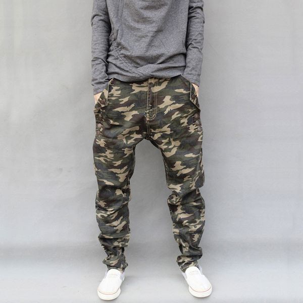 

jeans men 2019 new large size camouflage pants tide male harlan casual trousers loose stretch hip hop pants more size -4xl, Blue