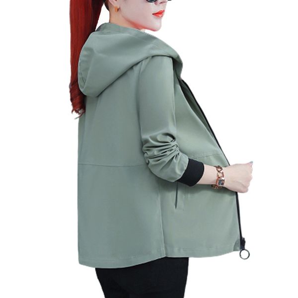 

women's hooded jackets 2020 summer autumn causal windbreaker reversible baseball coats zipper lightweight jackets bomber famale, Black;brown