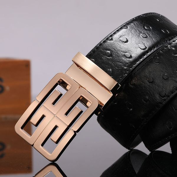 

youth belt men's leather smooth buckle casual wild ostrich pattern pants belt