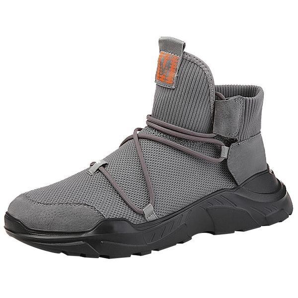 

running shoes for men korean cool autumn shoes non-slip light sock sneakes chunky black high sport male