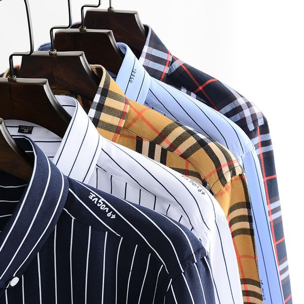 

mens designer shirt long sleeve striped plaid summer thin shirt clothing, White;black