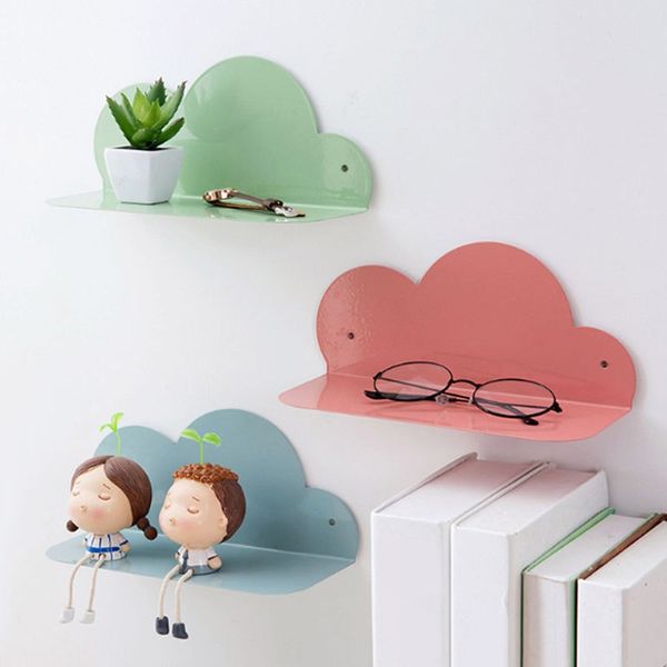 

iron art cloud shape wall shelf punching hanger storage rack living room bedroom wall decoration strong rack blue bathroom storage organiz
