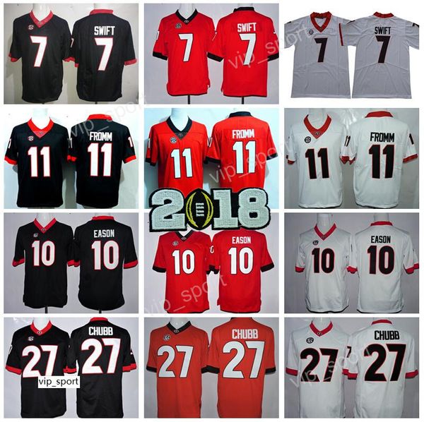 

ncaa футбольный колледж джорджии бульдоги 7 д'андр свифт трикотажные изделия джейк фромм джейкоб исон ник чубб 3 тодд герли sony michel, Black