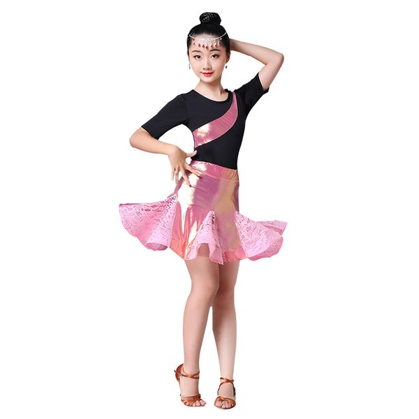 

latin dancers for children children's latin dance performance costumes autumn and winter girls' grade examination clothes, Black;red