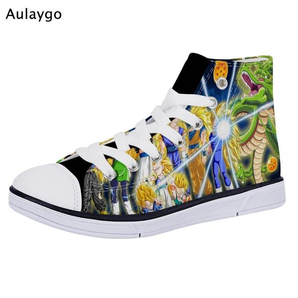 

aulaygo vegeta anime cool sneakers outdoor shoes lace up canvas shoes sapato for kids boys awesome hidlren footwear, Black