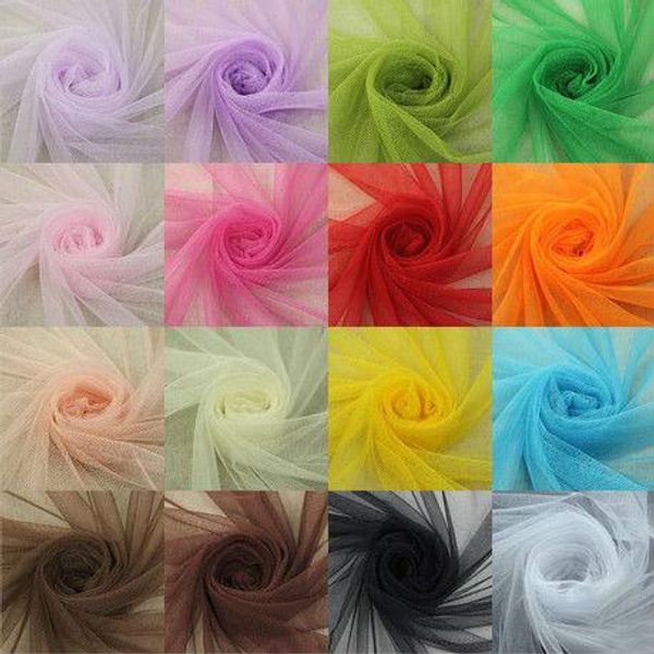 Wholesale-1.6*3M Einheit 16corlors Soft Net Mesh Stoff Tuch Stoff Ornament für Hochzeit Party Dekoration Kostenloser Versand