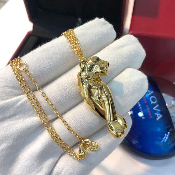 

марка чистый стерлингового серебра 925 ювелирные изделия пантера ожерелье леопард кулон пантера пятнистый леопард партия серебряный гепард о, Silver