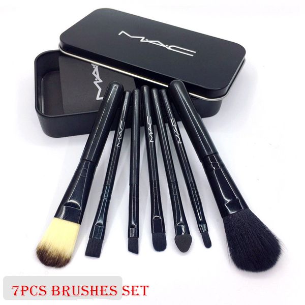 

m &ac 7pcs makeup brush foundaiton make up brushes pinceaux de maquillage set with metal box packing