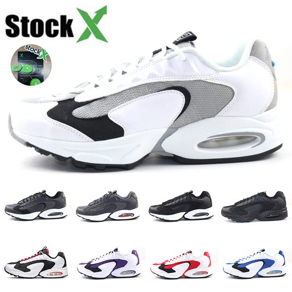 

2020 stock x triax 96 mens running shoes designer 96s dunk voltage particle grey triple white black women trainers sneakers airs size 36-45, White;red