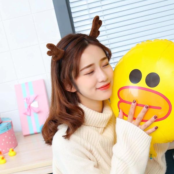 

japanese and korean lovely christmas antler hairpin super cute elk p decoration hair card clip platypus clip mori girl