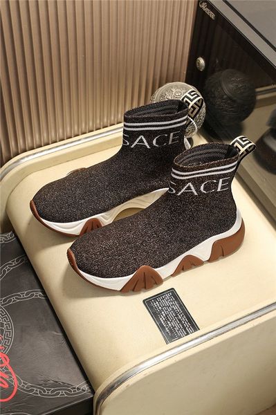 

g2 versace men's and women's high and bottom thickness 6cm walking easy non slip fabric casual shoesg2 versace, Black